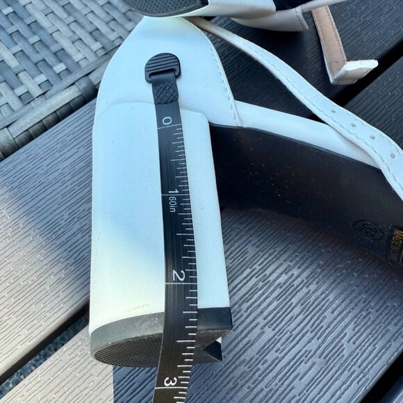 White Block Heel Sandals - Minimalist Chic - Picture 4 of 4